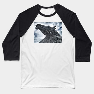 Kelpie against the sky - The Kelpies, Falkirk, Scotland Baseball T-Shirt